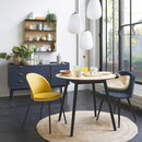 Set 4 Sedie Imbottite 49x52x79 cm in Velluto Bronzo e Nero