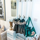 Mobile d'Ingresso Moderno Guardaroba Set Appendiabiti Specchio e Scarpiera 3 in 1 in Legno Bianco 