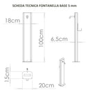 Fontanella da Giardino con Rubinetto in Ottone 20x10x100 cm in Acciaio Bianco