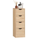 Mobile Bagno Salvaspazio con 4 Cassetti in Stile Nordico 29x29x83 cm in Truciolare Color Legno 