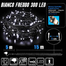 Catena Luminosa 300 LED Lucciole con Controller 8 Funzioni da Esterno IP44 Bianco Freddo      