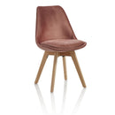 Set 4 Sedie 48,5x47x81,5 cm in Velluto Rosa