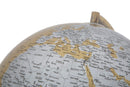 Mappamondo Arancione con Luce Ø25x38 cm Metallo e Plastica Oro Ruggine e Argento