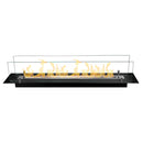 Camino a Bioetanolo da Incasso 99x19,4x21 cm in Acciaio con Vetri Nero