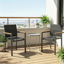 Set 2 Sedie Giardino Impilabili 56x55x85 cm con Seduta e Schienale Imbottiti in Alluminio e Texteline Grigio Scuro      