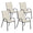 Set 4 Sedie da Giardino 54x71x93 cm Impilabili con Braccioli Curvi in Acciaio e Tessuto Traspirante Beige