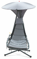 Amaca Dondolina da Giardino in Ferro e Textilene con Parasole Soriani Malibù Grigia