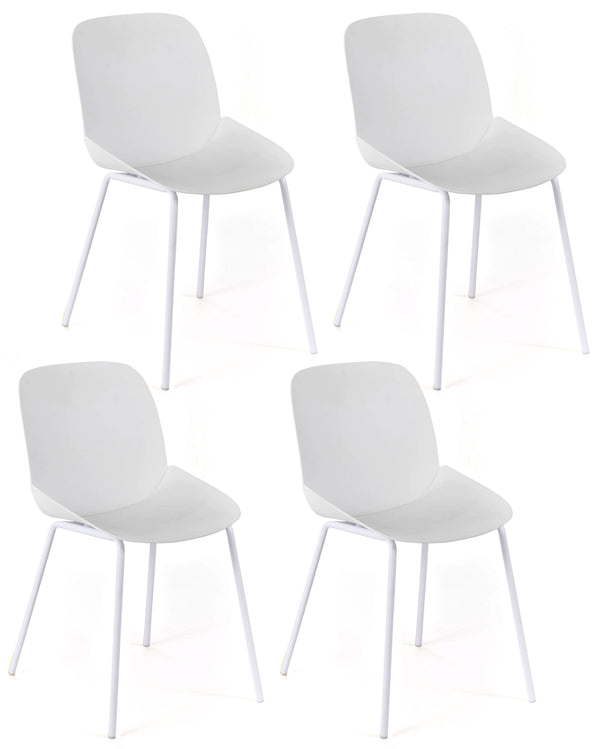 Set 4 Sedie 55x46xH79 cm in Polipropilene Eva Bianco sconto