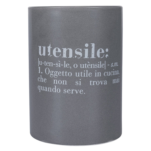 Porta Utensili da Cucina Ø10x14 cm in Ceramica VdE Tivoli 1996 Grigio prezzo