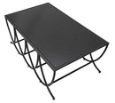 Tavolo da Caffé Dark 100x60x40 cm in Ferro e Specchio Nero