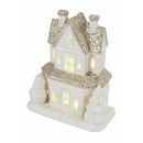 Casetta porta Candela Tealight 9,8x6x10 cm in Stoneware con Led