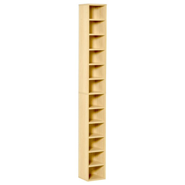 Mobile Libreria Porta CD a 12 Ripiani per 204 CD 21x20x175 cm in MDF e Truciolato Naturale online