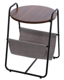 Tavolino Basso con Tasca Portariviste Ø40x56 cm Motti Emma Nero