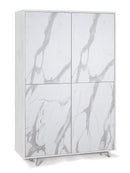 Mobile Multiuso 4 Ante 107x169x41 cm Ossido Bianco/Marmo Calacatta