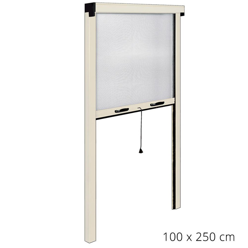 Zanzariera Avvolgibile Avorio per Porta e Balcone a Molla 100X250Cm