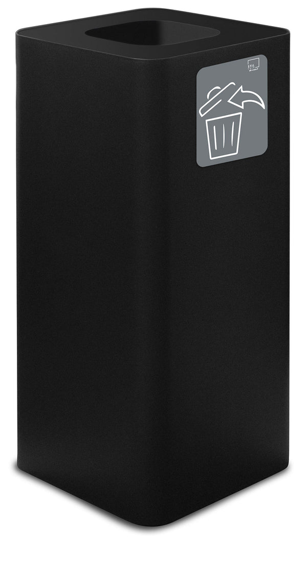 Pattumiera Per Raccolta Rifiuti 38x38xh80 cm In Acciaio Verniciato con Pittogramma Magnetico Nero sconto
