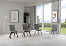 Sedia 52x52x87 cm Trudy gambe noce in Similpelle Grigio