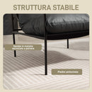 Poltrona da Salotto 74,5x75x77 cm con Cuscini Spessi in Pelle PU e Telaio in Metallo Grigio Carbone      