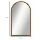 Specchio da Parete ad Arco 65x110 cm Cornice in Legno Marrone Scuro 