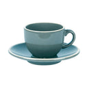 Set 6 Tazzine da Caffè con Piattino 8x5xh6,5 cm in Gres Porcellanato Otello Blu crema