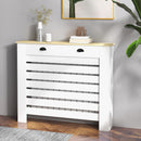 Copri Termosifoni 111x19x95,5 cm con 2 Cassetti in MDF Bianco      