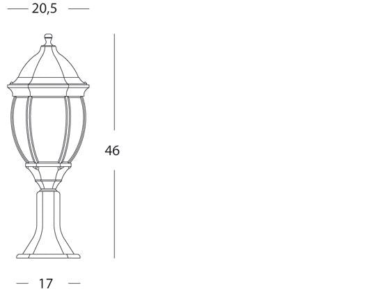 Lampada Palo Paletto da Cancello Colore Grigio per Esterno Linea Olive Sovil