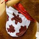 Cavallo a Dondolo per Bambini in Legno e Peluche Cavallino Marrone