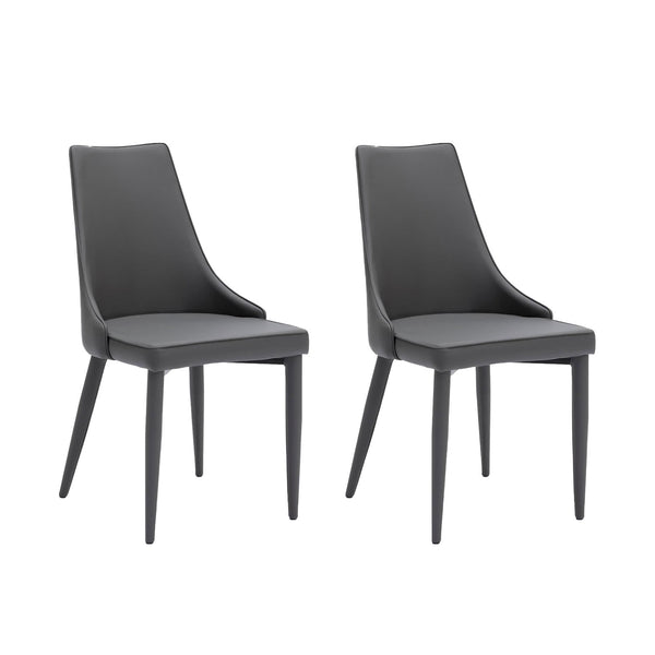 sconto Set 2 Sedie 46x46xH91 cm in Similpelle e Metallo Myriam Grigio scuro