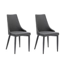 Set 2 Sedie 46x46xH91 cm in Similpelle e Metallo Myriam Grigio scuro