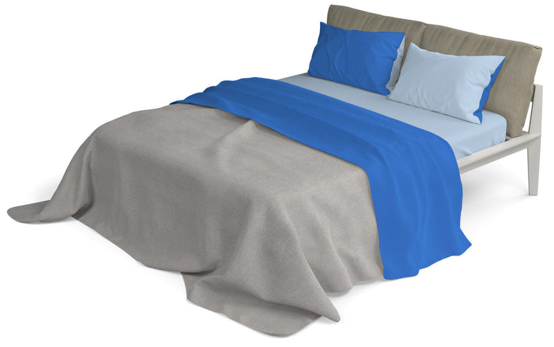 Set Lenzuola Sopra Sotto e Federe Doubleface Royal\/Azzurro