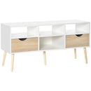 Mobile TV 117x39x57 cm in Truciolare Bianco e Rovere
