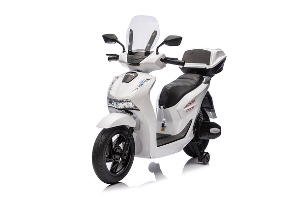 acquista Scooter Elettrico per Bambini Licenza Ufficiale Honda SH125 12V con Ruote EVA e Sedile Pelle Bianco