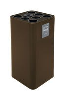 Pattumiera a Bidone da 100 L 38,3x38,3x82,5 cm 7 Scomparti Tubolari e 1 Vaschetta in Acciaio Verniciato Corten 