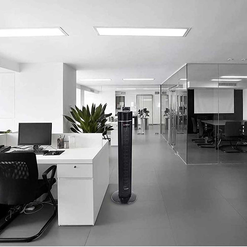Ventilatore Torre Colonna Oscillante 60W 107cm 3 Velocita Timer Telecomando Nero Alpina