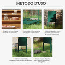 Gabbia Trappola per Animali Piccoli 80x25x30 cm Meccanismo di Chiusura in Acciaio Verde Scuro  