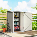 Casetta Box da Giardino Porta Attrezzi 100x104x160 cm con Porta a Battente in Acciaio Galvanizzato Grigio Chiaro      