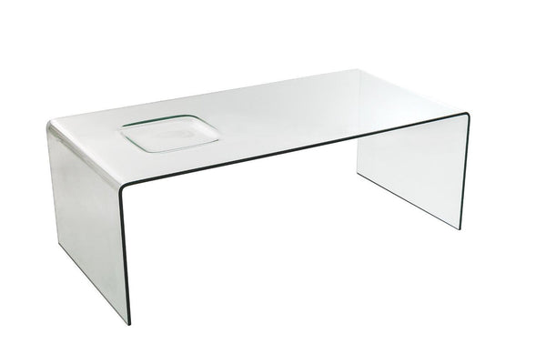 prezzo Tavolino Rettangolare in Vetro 120x60x42cm TFT Glass Trasparente