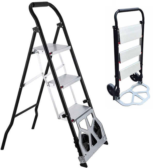 Carrello Scaletta Pieghevole da Trasporto 70-300 Kg in Acciaio Nero acquista