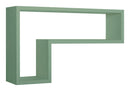 Mensola da Parete a Forma di L 61x37x15,5 cm in Fibra di Legno Lettera Verde Acqua Marina