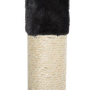 Tiragraffi con 2 Cuccie Amaca e Giochi per Gatti 49x49x155 cm in Peluche Sisal  Grigio Scuro