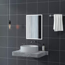 Specchio da Parete Rettangolare 50x70 cm in Vetro e MDF Bianco      