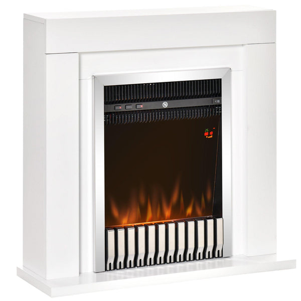 Camino Elettrico da Pavimento 79x26x77,5 cm Effetto Fiamma 2000W Bianco sconto