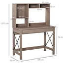 Scrivania da Ufficio Porta PC 105x50x137,5 cm con Libreria in Legno Truciolare Marrone