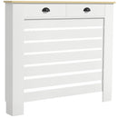 Copri Termosifoni 111x19x95,5 cm con 2 Cassetti in MDF Bianco      