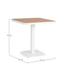 Tavolo da Esterno 75x75x75h cm in Alluminio e Acciaio E-Coating Zelmar Bianco  