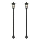 Set 2 Lampioni Solari da Giardino Ø235x186 cm Lampada 2 Modalità 50-100 LM in Acciaio Inox Nero      
