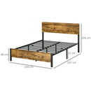 Struttura Letto Matrimoniale 149x207x104 cm in Truciolato con Testiera e Pediera Marrone