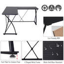 Scrivania da Ufficio ad Angolo in Metallo e MDF 142x142x76 cm  Nera