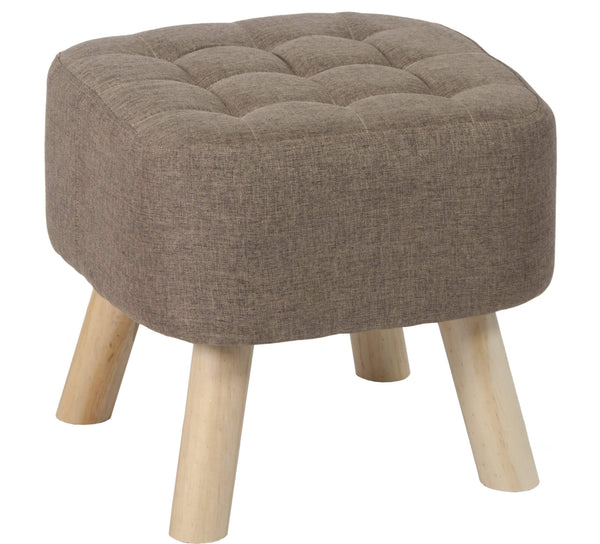 acquista Pouf in Tessuto e Legno Massello 40x40x40H cm Fumer Ruben Marrone