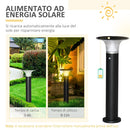 Luce da Esterno a Energia Solare Ø23,5x60 cm in Alluminio Nero